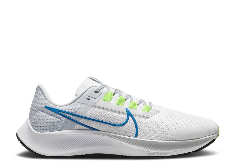 【 NIKE AIR ZOOM PEGASUS 38 'WHITE IMPERIAL BLUE' / WHITE PURE PLATINUM WOLF GREY 】 ズーム ペガサス 白色 ホワイト ピュア プラチナム 灰色 グレー ズームペガサス スニーカー メンズ ナイキ