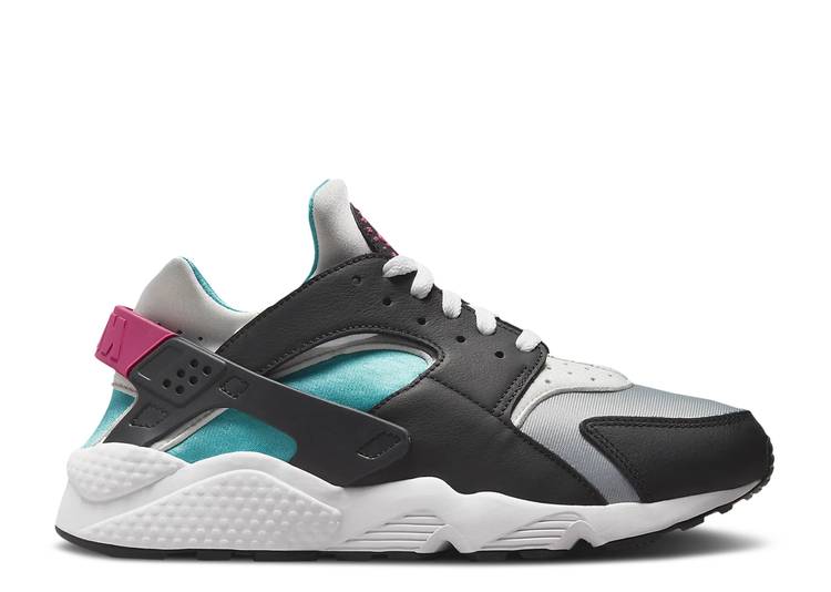 【 NIKE AIR HUARACHE \u0027SOUTH BEACH\u0027 / BLACK NEW EMERALD PURE PLATINUM 】 ハラチ 黒いこと 黒いこと 純然たる プラチナム スニーカー メンズ ナイキ メンズ靴-スニーカー