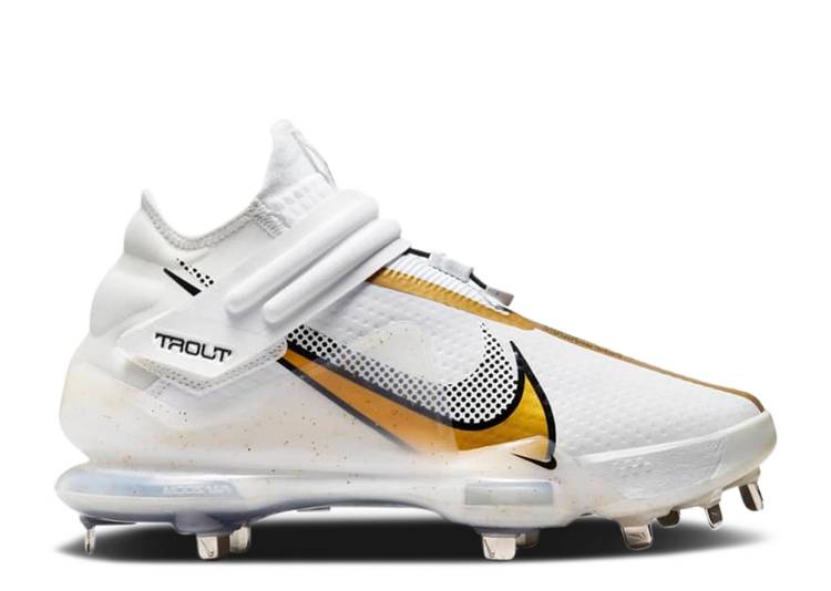 【 NIKE FORCE ZOOM TROUT 7 PRO MID \u0027WHITE METALLIC GOLD\u0027 / WHITE BLACK METALLIC GOLD 】 望遠レンズ 労働者階級 ミッド 白いこと 白いこと 黒いこと 黒いこと ゴールド スニーカー メンズ ナイキ