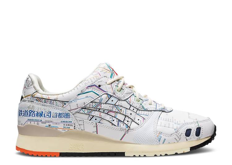 【 ASICS ATMOS X GEL LYTE 3 OG \u0027TOKYO SUBWAY\u0027 / WHITE PEACOAT 】 白いこと 白いこと スニーカー メンズ アシックス