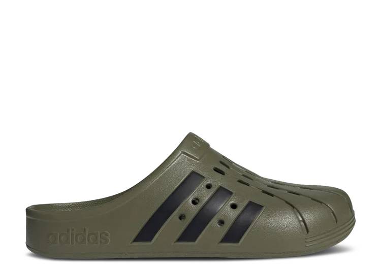 【 ADIDAS ADILETTE CLOG 'FOCUS OLIVE' / FOCUS OLIVE CORE BLACK FOCUS 】 アディダス アディレッタ オリーブ コア 黒色 ブラック スニーカー メンズ