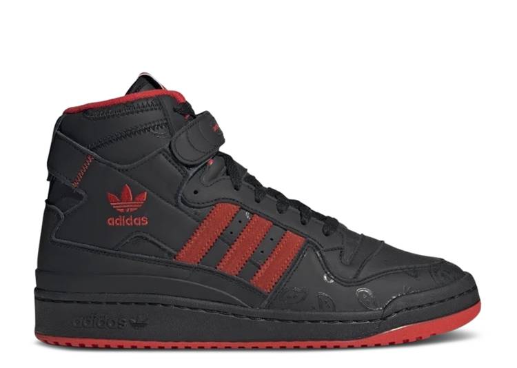 【 ADIDAS KSI X FORUM HIGH 'BLACK RED PAISLEY' / CORE BLACK CORE BLACK RED 】 アディダス フォーラム ハイ 赤 レッド コア 黒色 ブラック スニーカー メンズ|スニケス