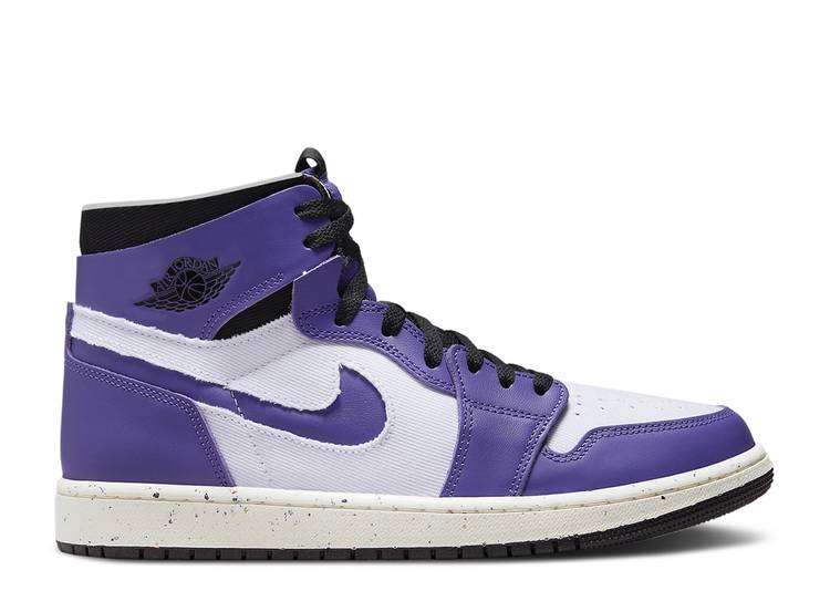 【 AIR JORDAN AIR JORDAN 1 HIGH ZOOM COMFORT 'CRATER PURPLE' / WHITE CRATER PURPLE BLACK 】 ナイキ ハイ ズーム 白色 ホワイト 紫 パープル 黒色 ブラック エアジョーダン スニーカー メンズ|スニケス