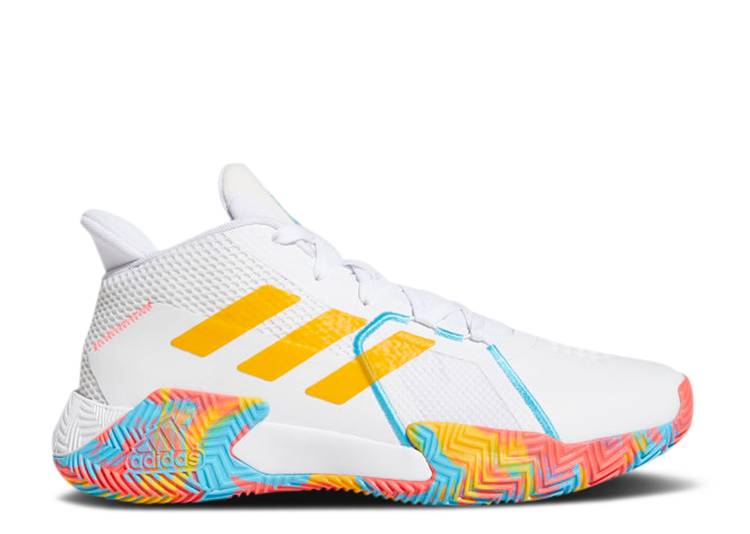 【 ADIDAS COURT VISION 2.0 \u0027RAINBOW SOLE\u0027 / CLOUD WHITE SOLAR GOLD SIGNAL 】 アディダス 厚地の外套 白いこと 白いこと ゴールド スニーカー メンズ