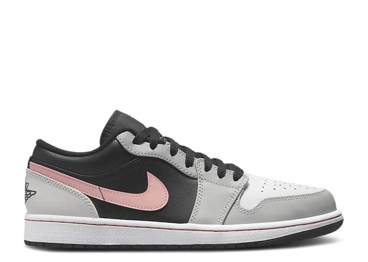 【 AIR JORDAN JORDAN 1 LOW \u0027GREY FOG BLEACHED CORAL\u0027 / BLACK GREY FOG WHITE BLEACHED 】 ナイキ 黒いこと 黒いこと 薄墨色 薄墨色 白いこと 白いこと エアジョーダン スニーカー メンズ