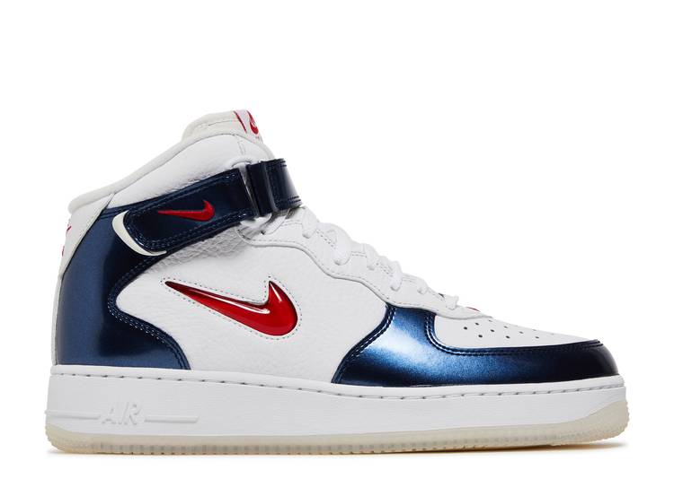 【 NIKE AIR FORCE 1 MID QS INDEPENDENCE DAY / WHITE UNIVERSITY RED MIDNIGHT 】 ミッド 白色 ホワイト 赤 レッド エアフォース スニーカー メンズ ナイキ