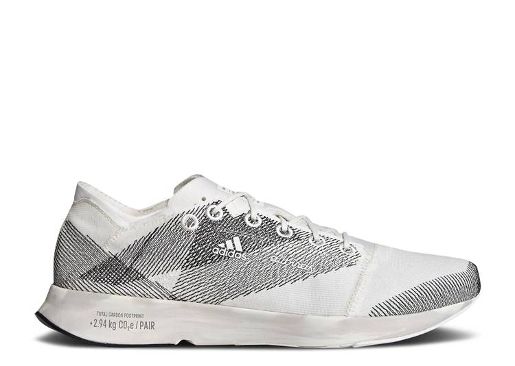 【 ADIDAS ALLBIRDS X ADIZERO 2.94 KG CO2E \u0027CARBON\u0027 / NON DYED CLOUD WHITE CARBON 】 アディダス アディゼロ 白いこと 白いこと 炭素 スニーカー メンズ