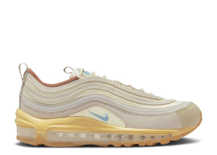 【 NIKE WMNS AIR MAX 97 \u0027VINTAGE\u0027 / COCONUT MILK WORN BLUE SAIL 】 マックス 青味 青味 大気圏マックス スニーカー レディース ナイキ