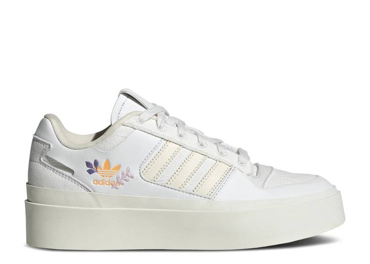 【 ADIDAS WMNS FORUM BONEGA \u0027EMBROIDERED FLORAL\u0027 / CRYSTAL WHITE WONDER WHITE OFF 】 アディダス 討論会 白いこと 白いこと スニーカー レディース