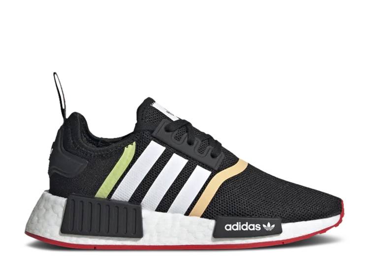【 ADIDAS NMD_R1 J 'BLACK WHITE' / CORE BLACK CORE BLACK CLOUD 】 アディダス コア 黒色 ブラック ジュニア キッズ ベビー マタニティ スニーカー｜スニケス