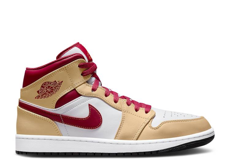 【 AIR JORDAN JORDAN 1 MID \u0027LIGHT CURRY CARDINAL RED\u0027 / WHITE ONYX WHITE CARDINAL RED 】 ナイキ ミッド カリー 枢機卿 白いこと 白いこと 赤 赤いこと エアジョーダン スニーカー メンズ