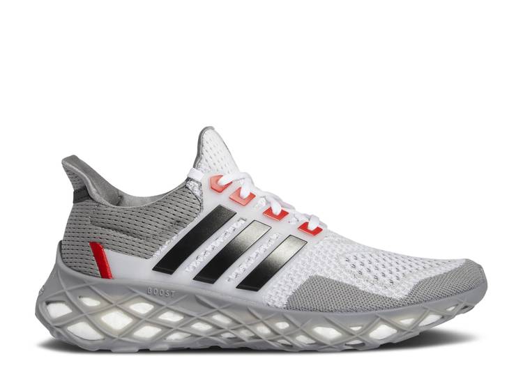 【 ADIDAS ULTRABOOST WEB デオキシリボ核酸 \u0027GREY VIVID RED\u0027 / GREY ONE CORE BLACK VIVID RED 】 アディダス 薄墨色 薄墨色 中核グループ 黒いこと 黒いこと 赤 赤いこと スニーカー メンズ