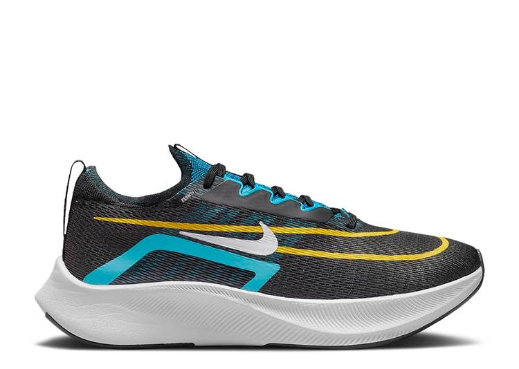 【 NIKE ZOOM FLY 4 'BLACK CHLORINE BLUE' / BLACK WHITE CHLORINE BLUE 】 ズーム 黒色 ブラック 白色 ホワイト 青色 ブルー ズームフライ スニーカー メンズ ナイキ|スニケス