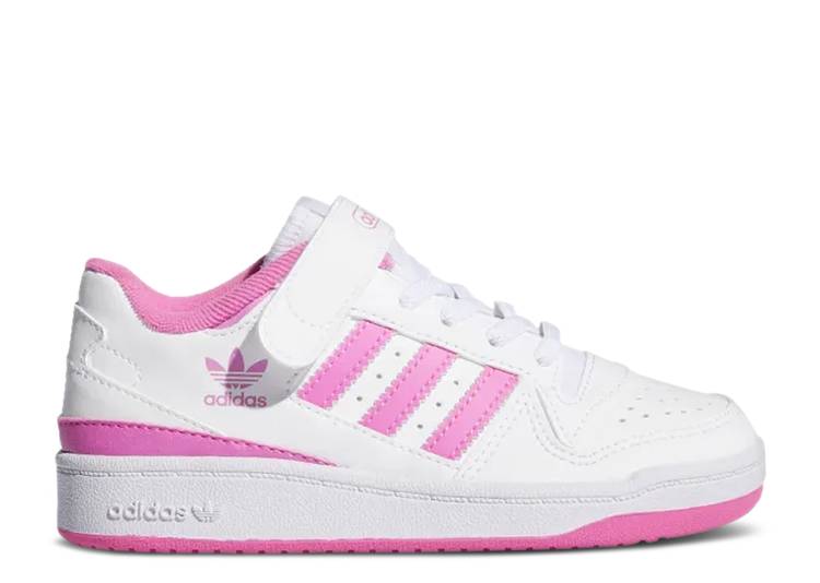 【 ADIDAS FORUM LOW J 'WHITE SCREAMING PINK' / CLOUD WHITE CLOUD WHITE 】 アディダス フォーラム 白色 ホワイト ジュニア キッズ ベビー マタニティ スニーカー