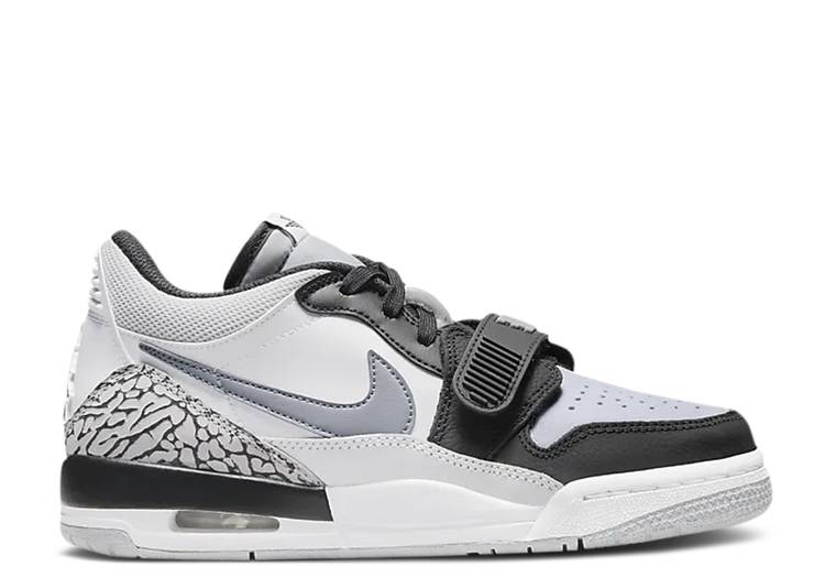 【 AIR JORDAN JORDAN LEGACY 312 LOW GS 'LIGHT SMOKE GREY' / WHITE LIGHT SMOKE GREY BLACK 】 ナイキ レガシー 白色 ホワイト 灰色 グレー 黒色 ブラック エアジョーダン ジュニア キッズ ベビー マタニティ スニー｜スニケス