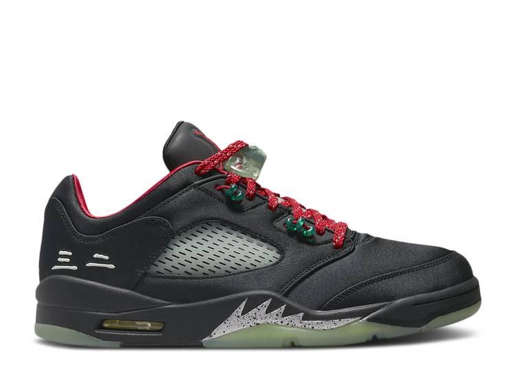 【 AIR JORDAN CLOT X JORDAN 5 RETRO LOW \u0027JADE\u0027 / BLACK CLASSIC JADE FIRE RED 】 ナイキ クロット 黒いこと 黒いこと 古典派音楽 翡翆 ジェード 火の手 赤 赤いこと エアジョーダン スニーカー メンズ