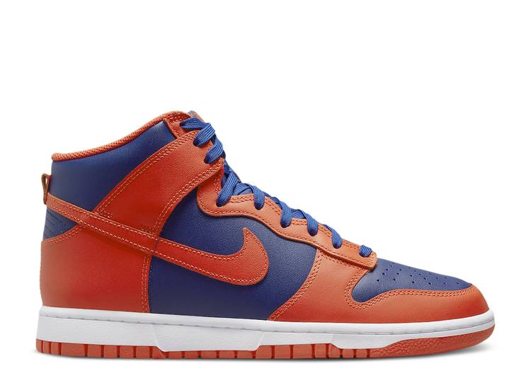 【 NIKE DUNK HIGH \u0027KNICKS\u0027 / ORANGE ORANGE DEEP ROYAL BLUE 】 ダンク ご機嫌 橙 オレンジ色 ディープ 青味 青み ダンクハイ スニーカー メンズ ナイキ