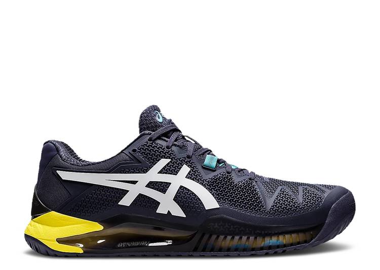 【 ASICS GEL RESOLUTION 8 HARD COURT \u0027AUSTRALIAN OPEN - INDIGO FOG\u0027 / INDIGO FOG WHITE 】 厚地の外套 藍色 インディゴ 白いこと 白いこと スニーカー メンズ アシックス メンズ靴-スニーカー