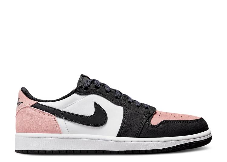 【 AIR JORDAN JORDAN 1 RETRO LOW OG \u0027BLEACHED CORAL\u0027 / BLACK BLEACHED CORAL WHITE GREY 】 ナイキ 黒いこと 黒いこと 白いこと 白いこと 薄墨色 薄墨色 エアジョーダン スニーカー メンズ