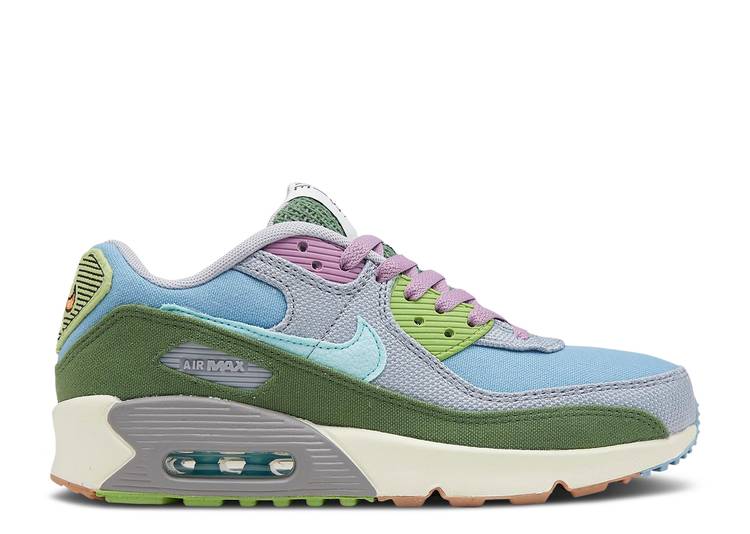 【 NIKE AIR MAX 90 SE GS 'SUN CLUB - WORN BLUE TREELINE' / WORN BLUE WOLF GREY TREELINE 】 マックス クラブ 青色 ブルー 灰色 グレー エアマックス ジュニア キッズ ベビー マタニティ スニーカー ナイキ｜スニケス