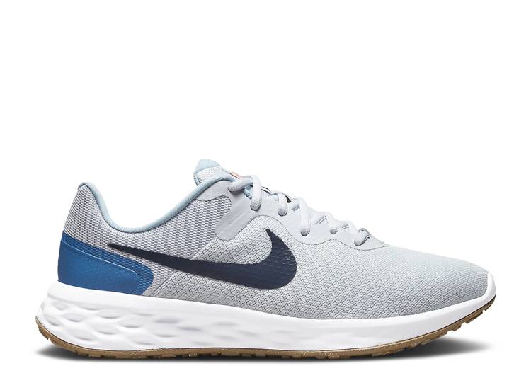 【 NIKE REVOLUTION 6 NEXT NATURE 'PURE PLATINUM THUNDER BLUE' / PURE PLATINUM DARK MARINA BLUE 】 レボリューション プラチナム サンダー ピュア 青色 ブルー スニーカー メンズ ナイキ