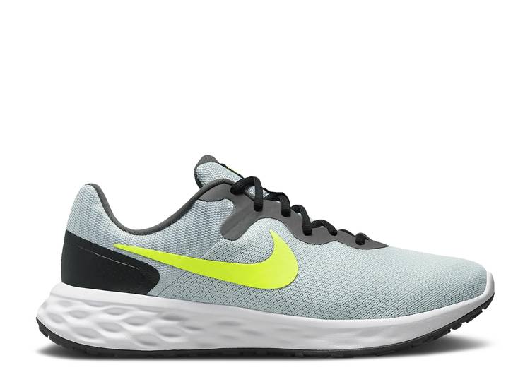 【 NIKE REVOLUTION 6 NEXT NATURE \u0027PURE PLATINUM VOLT\u0027 / PURE PLATINUM WHITE BLACK VOLT 】 大変革 プラチナム 純然たる 白いこと 白いこと 黒いこと 黒いこと スニーカー メンズ ナイキ