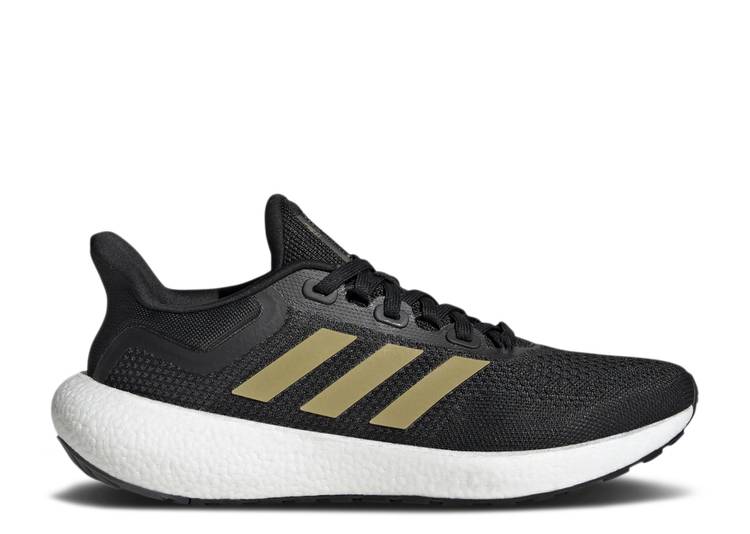 【 ADIDAS WMNS PUREBOOST 22 'BLACK GOLD METALLIC' / CORE BLACK GOLD METALLIC CARBON 】 アディダス ゴールド コア 黒色 ブラック カーボン スニーカー レディース