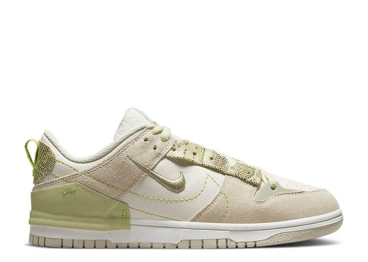【 NIKE WMNS DUNK LOW DISRUPT 2 GREEN SNAKE / PHANTOM OLIVE AURA VIVID GREEN 】 ダンク オリーブ オーラ 緑 グリーン ダンクロー スニーカー レディース ナイキ
