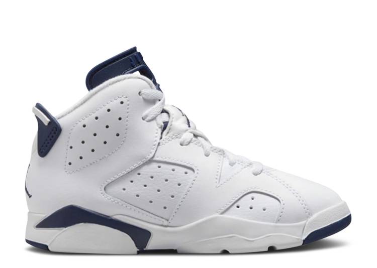 【 AIR JORDAN JORDAN 6 RETRO PS 'MIDNIGHT NAVY' 2022 / WHITE MIDNIGHT NAVY 】 ナイキ 白色 ホワイト 紺色 ネイビー エアジョーダン ジュニア キッズ ベビー マタニティ スニーカー|スニケス