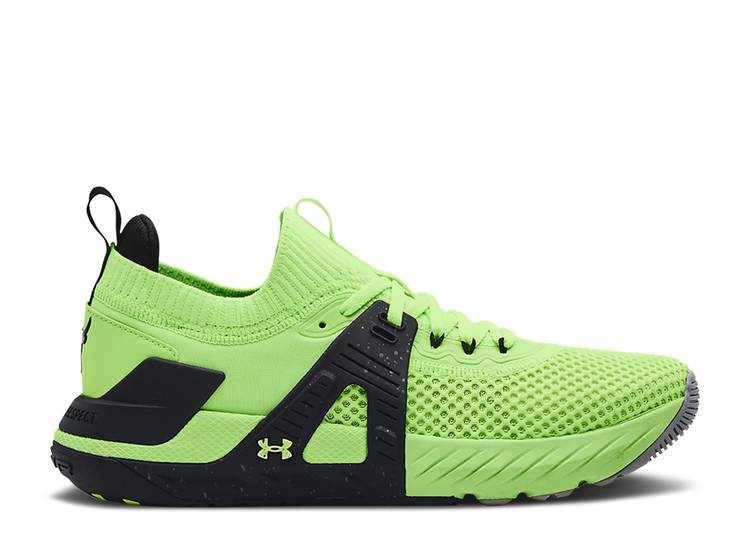 【 UNDER ARMOUR PROJECT ROCK 4 \u0027QUIRKY LIME\u0027 / QUIRKY LIME BLACK 】 菩提樹 黒いこと 黒いこと アンダーアーマー スニーカー メンズ