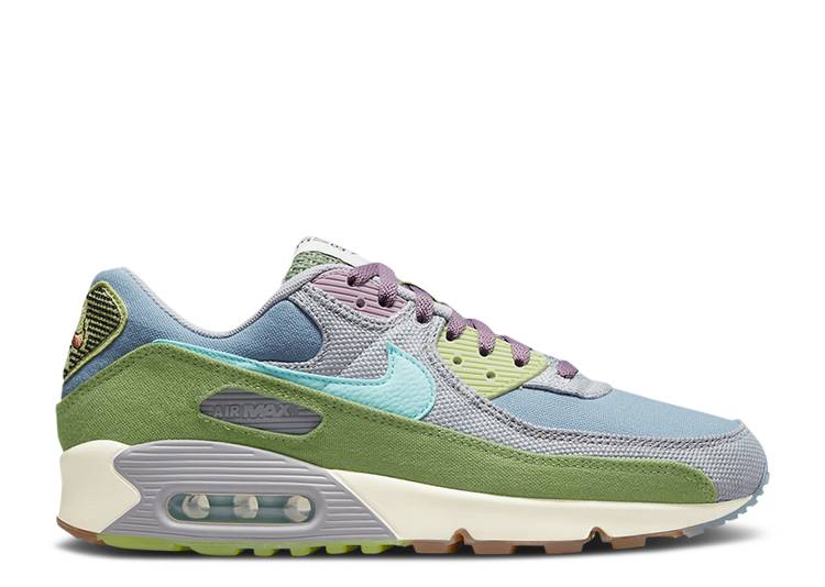 【 NIKE AIR MAX 90 SE \u0027SUN CLUB - WORN BLUE TREELINE\u0027 / WORN BLUE WOLF GREY TREELINE 】 マックス 野球クラブ 青み 青色 薄墨色 薄墨色 大気圏マックス スニーカー メンズ ナイキ