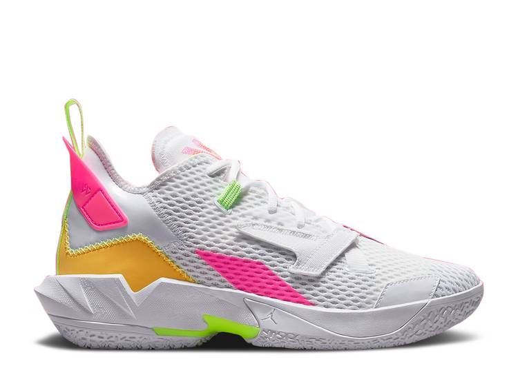 【 AIR JORDAN JORDAN WHY NOT ZER0.4 WHITE CITRON PULSE HYPER PINK / WHITE CITRON PULSE HYPER PINK 】 ナイキ 白色 ホワイト ピンク エアジョーダン スニーカー メンズ