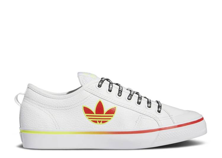 【 ADIDAS NIZZA TREFOIL 'WHITE VIVID RED' / CLOUD WHITE VIVID RED SOLAR 】 アディダス トレフォイル 白色 ホワイト 赤 レッド スニーカー メンズ