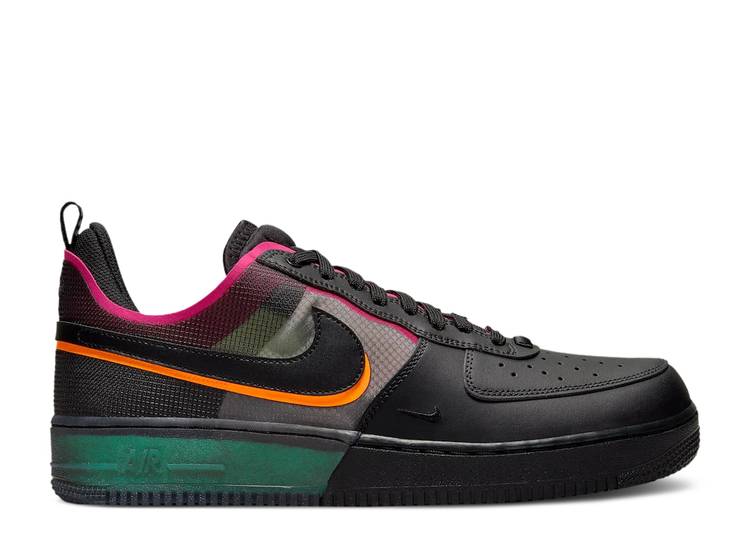 【 NIKE AIR FORCE 1 REACT 'BLACK PINK PRIME' / BLACK TEAM ORANGE PINK PRIME 】 リアクト ピンク 黒色 ブラック チーム 橙 オレンジ エアフォース スニーカー メンズ ナイキ