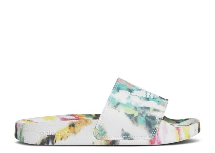 【 ADIDAS ADILETTE LITE SLIDE J 'TIE DYE' / CLOUD WHITE ACID MINT SCREAMING 】 アディダス アディレッタ ライト サンダル 白色 ホワイト ジュニア キッズ ベビー マタニティ スニーカー