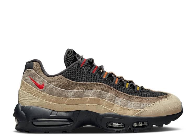 【 NIKE AIR MAX 95 TOPOGRAPHIC / OFF NOIR UNIVERSITY RED RATTAN 】 マックス 赤 レッド エアマックス スニーカー メンズ ナイキ