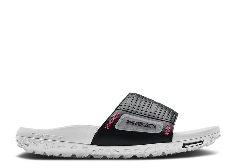 【 UNDER ARMOUR FT SWAY SLIDE \u0027WHITE BLACK\u0027 / WHITE BLACK 】 サンダル 白いこと 白いこと 黒いこと 黒いこと アンダーアーマー スニーカー メンズ