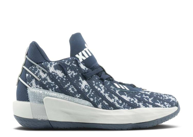 【 ADIDAS DAME 7 \u0027VET TIX - BLUE\u0027 / BLUE DIGI CAMO 】 アディダス 青味 青み 間鴨柄 スニーカー メンズ
