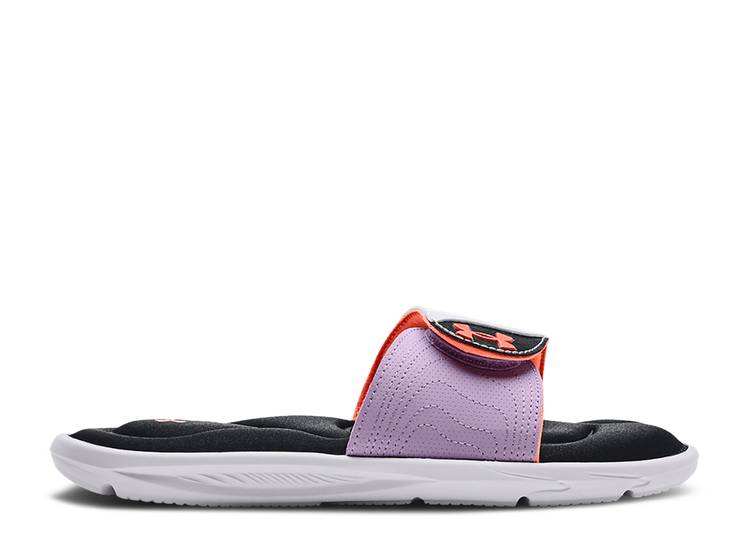 【 UNDER ARMOUR WMNS IGNITE 9 SLIDE 'WHITE BLACK' / WHITE BLACK 】 イグナイト サンダル 白色 ホワイト 黒色 ブラック アンダーアーマー スニーカー レディース