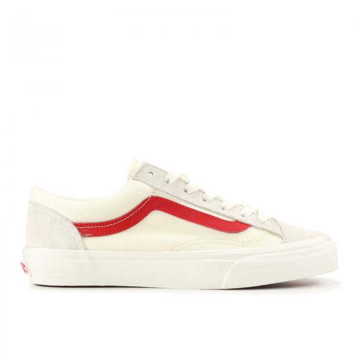 【 VANS OLD SKOOL STYLE 36 'MARSHMALLOW' / MARSHMALLOW RACING RED 】 バンズ 赤 レッド オールドスクール スニーカー メンズ ヴァンズ