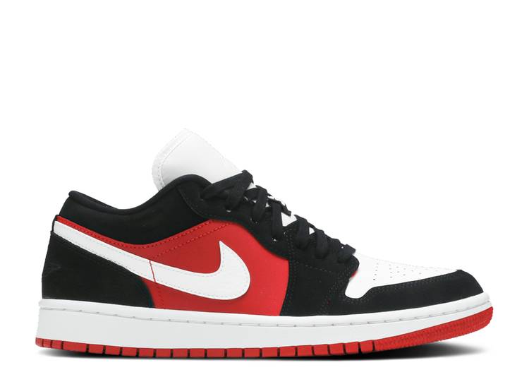 【 AIR JORDAN WMNS JORDAN 1 LOW 'GYM RED BLACK' / WHITE GYM RED BLACK 】 ナイキ 赤 レッド 白色 ホワイト 黒色 ブラック エアジョーダン スニーカー レディース