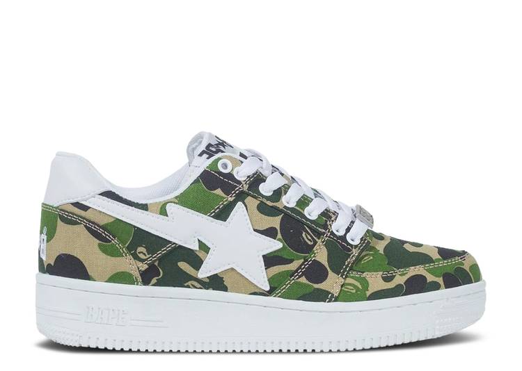 【 BAPE WMNS BAPESTA LOW 'ABC CAMO - GREEN' / GREEN 】 カモ柄 緑 グリーン スニーカー レディース ベイプ｜スニケス 79,090円