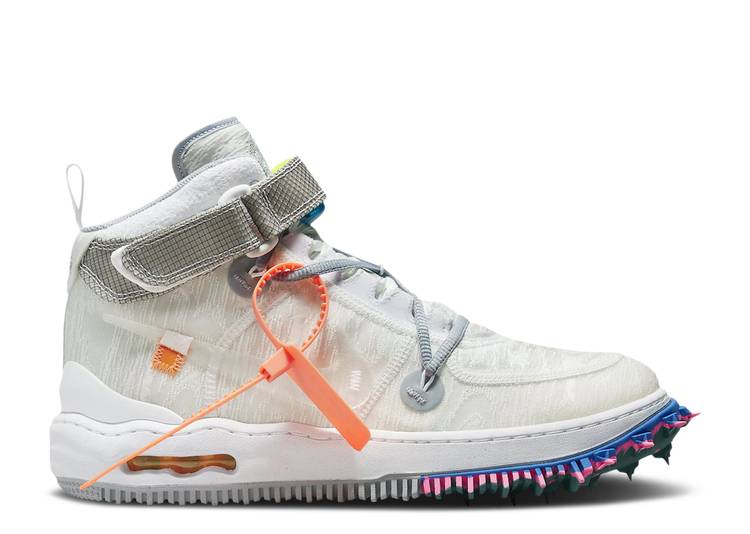 【 NIKE OFF-WHITE X AIR FORCE 1 MID \u0027WHITE\u0027 / WHITE CLEAR WHITE 】 象牙色 ミッド 白いこと 白いこと 空軍 スニーカー メンズ ナイキ