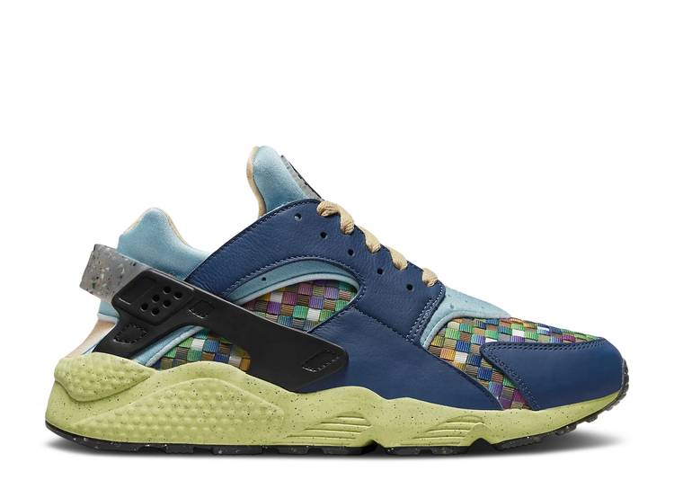 【 NIKE AIR HUARACHE CRATER PREMIUM 'MULTI-COLOR WOVEN' / MYSTIC NAVY WORN BLUE WHITE ONYX 】 ハラチ プレミアム 紺色 ネイビー 青色 ブルー 白色 ホワイト 'MULTICOLOR スニーカー メンズ ナイキ|スニケス