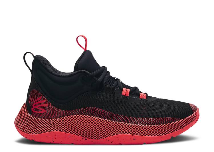 【 UNDER ARMOUR CURRY HOVR SPLASH 'BLACK RED' / BLACK PITCH GREY 】 カリー 黒色 ブラック 灰色 グレー アンダーアーマー スニーカー メンズ｜スニケス
