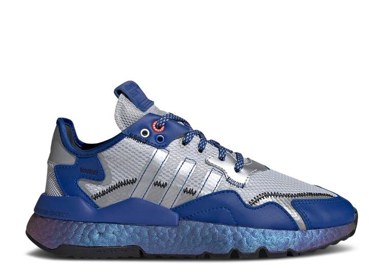 【 ADIDAS WMNS NITE JOGGER 'SILVER METALLIC ROYAL BLUE' / ROYAL BLUE SILVER METALLIC CORE 】 アディダス ジョガーパンツ 青色 ブルー 銀色 シルバー コア スニーカー レディース