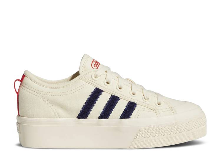 【 ADIDAS WMNS NIZZA PLATFORM 'CREAM WHITE NIGHT SKY' / CREAM WHITE NIGHT SKY VIVID RED 】 アディダス 白色 ホワイト ナイト クリーム スカイ 赤 レッド スニーカー レディース 36,920円