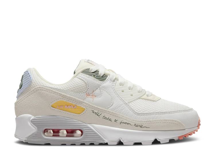 【 NIKE WMNS AIR MAX 90 'WE'LL TAKE IT FROM HERE' / SUMMIT WHITE PRO GREEN CRIMSON 】 マックス 白色 ホワイト プロ 緑 グリーン クリムゾン エアマックス スニーカー レディース ナイキ