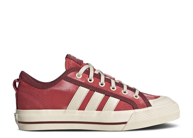【 ADIDAS NIZZA J 'ACID WASH - CREW RED' / CREW RED WONDER WHITE WONDER 】 アディダス クルー 赤 レッド 白色 ホワイト ジュニア キッズ ベビー マタニティ スニーカー｜スニケス