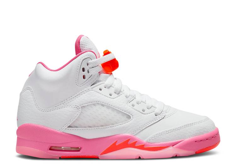 【 AIR JORDAN JORDAN 5 RETRO GS 'PINKSICLE' / WHITE PINKSICLE SAFETY ORANGE 】 ナイキ 白色 ホワイト 橙 オレンジ エアジョーダン ジュニア キッズ ベビー マタニティ スニーカー|スニケス